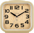 5.5" Large Analog Alarm Clock Silent Non Ticking, Gentle Wake, Beep Sounds, Increasing Volume, Battery Operated Snooze and Manual Light, Easy Set, Cream