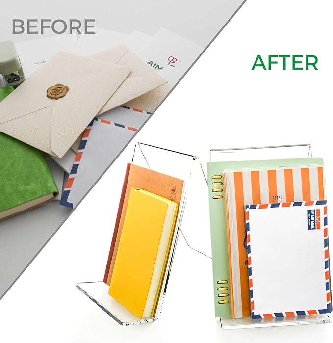 Acrylic Book Stand, Book Display Holder 6 x 9, Clear Acrylic Display Easel Transparent Display Stand Holder Tablet Holder for Album, CD, Magazine, Picture, Plate, Artworks, Phone, (2-Pack)