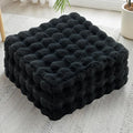 2 Pcs High Density Foam Floor Pillow - Upgraded Large Pillows Seating for Adults - Outdoor Floor Cushion with Soft Tufted Cover - Yoga Pillows for Sitting On Floor - 22 Inch Black