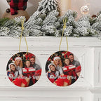 Personalized Christmas Ornaments with Picture Custom Christmas Ornament 2025 Customized Photo Ornament for Christmas Tree Ceramic Xmas Tree Decor for Family Couples Friends