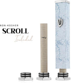 SURI Mezuzah for Door – 3.8 Inch Marble Aluminum Mezuzah Holder with Printed Scroll, Contemporary Judaica Design, Fits a 3 Inch Scroll, Self-Stick Adhesive, Gift Box Included