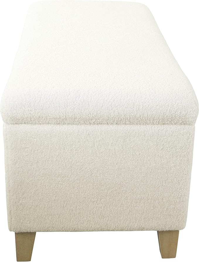HomePop Sherpa Storage Bench - Cream