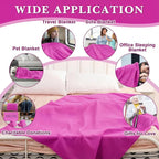 Newwiee 12 Pcs Fleece Throw Blankets Bulk 50'' x 60'' Oeko-tex Standard 100 Certified Spring Outdoor Wedding Guest Blankets Lightweight for Sleepover Donation Lap Pet Sofa Home (Rose)