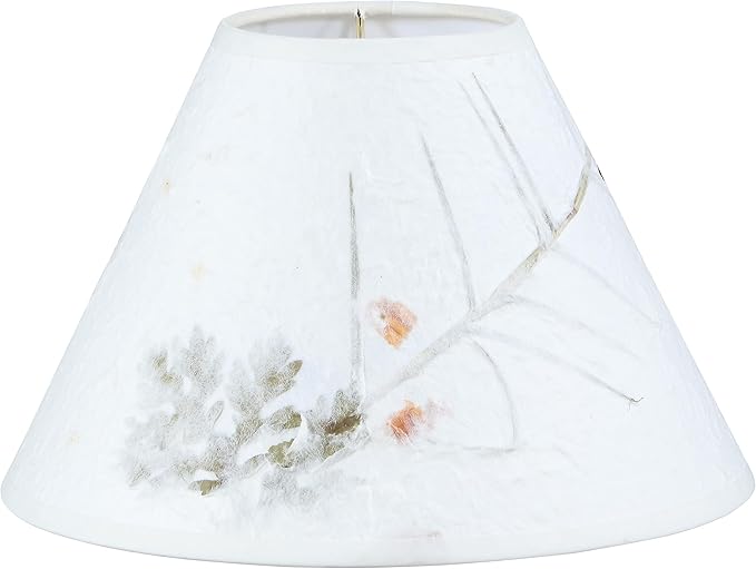 Aspen Creative 56039, Hardback Empire Transitional UNO Lamp Shade, Lace White with Petal Paper, 4" Top x 10" Bottom x 7" Slant, Slip UNO 33mm