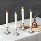 12 Pcs Silver Taper Candle Holders Vintage Candlesticks Holder for Home Decor Table Centerpiece Dining Party Festival Decorations (Sliver)