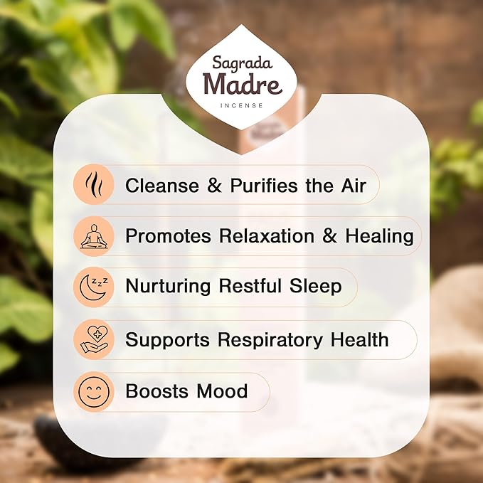 Sagrada Madre 8pcs Wildly Harvested Thick Palo Santo Incense Sticks (Rosemary), 9” Long - Eco Friendly, Non-Toxic, Aromatic Incense Sticks (1hr Burning Time) to Heal & Calm Your Body and Environment