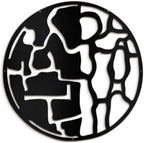 SIGNLEADER Metal Wall Art Decor Abstract Circle Shapes Minimalist Modern Abstract Wall Sculpture Hangings Home Decoration for Living Room, Bedroom, Bathroom, Kitchen, Outdoor - 24" Black