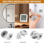 Houkiper Shower Clock Waterproof Bathroom Timer, Digital Shower Timer with Countdown, Suction Cup Clock, LCD Display, Temperature Gauge Wall Clock Touch Screen Waterproof Clock for Bathroom, White