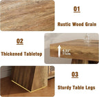 Tohomeor Coffee Table, 47.24" Farmhouse Wooden Rectangular Accent Center Tables with Storage Shelf Thick Base for Living Room, Home Office, Retro Brown