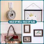 TAILI Picture Hangers 8 Pcs, Damage Free Picture Hangers for Walls，Adhesive Picture Hanging Hooks Without Nails，Art Hanger for Bathroom Kitchen Home Door Closet, Inclue 2 Extra Strips
