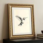 ARPEOTCY Vintage Gold Framed Wall Art Decor, Hummingbird Sketch Wall Art for Living Room Bedroom, 11x14 Inch Vintage Bird Oil Painting Canvs Artwork Prints for Kitchen Bathroom Decor Aesthetic