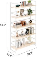 BHG Vintage Multifunctional Folding Bookshelf, No-Assembly Plant Stand Storage Rack Shelves for Home Office