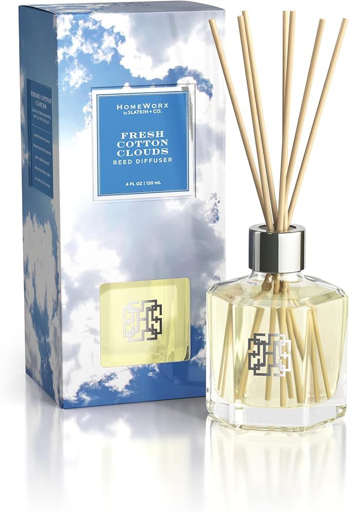 HomeWorx by SLATKIN + CO. Fresh Cotton Clouds Reed Stick Diffuser
