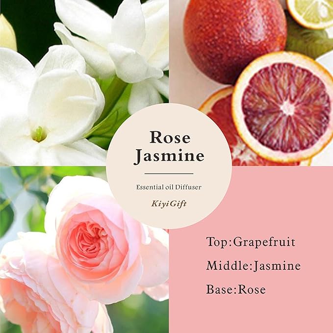 Reed Diffuser Set – Scented Diffuser with Sticks Home Fragrance Diffusers for Home Reed Diffuser for Bathroom Shelf Decor (4.06oz Jasmine Rose)