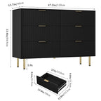 GarveeHome 6 Drawers Dresser for Bedroom, Fluted Dresser Chest of Drawers with Handle, Wood Modern Dressers for Closet, Bedroom Furniture Storage Organizer for Living Room, Hallway