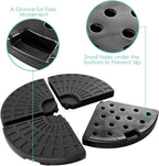 Giantex 4-Piece Cantilever Umbrella Base, 203 lbs Patio Offset Umbrella Base, Sand & Water Filled, Round Outdoor Market Umbrella Weights with Carry Handles for Garden Backyard Poolside