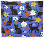 VUMIVI Black Cat Floral Tapestry Red White Hand-Painted Flowers Cute Animals Kids' Doodles Tapestry Wall Hanging for Living Room Bedroom Dorm Classroom Aesthetic Decor W60xL50in