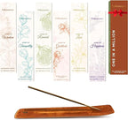 Folkulture Incense Sticks with Holder (120 Sticks) | Set of 6 Premium Incense Sticks for Calm, Aromatherapy | No Charcoal, Organic, Non Toxic, 45 Mins, Long Burning Lavender, Vanilla Insence-Sticks