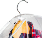 Clear Shoulder Covers Vinyl Plastic Hanger Covers for Clothes (Set of 12), Closet Clothes Protectors Breathable Garment Cover with 2" Gusset, Suit Shoulder Covers for Closets - 24'' X12" X2''/12 Pack