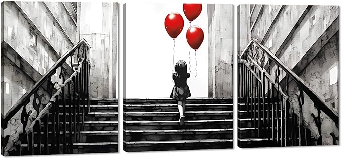Novatique Banksy Wall Art Modern Street Wall Art Abstract Graffiti Posters Print Classic Graffiti Artwork Wall Decor for Living Room Bedroom Bathroom,12" x 16" x 3Pcs