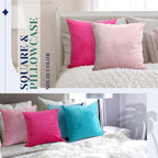 Pack of 6 Decorative Velvet Throw Pillow Covers Solid Square Soft Pillowcase Set Cushion Cases for Sofa Couch Bed Car Christmas Fall Home Decor 18 x 18 inch(Candy Color)