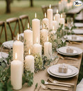 36 Pack White Pillar Candles Bulk Set, 2x3 2x4 2x6 Inch - 12 Each Size, Dripless Smokeless Clean Burning for Wedding Centerpieces, Home Decor, Church, Romantic Ambiance！