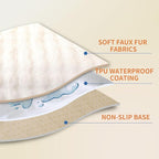 Waterproof Dog Bed Cover Non Slip Couch Cover for Dogs Washable Soft Faux Fur Sofa Cover Couch Covers for 3 Cushion Couch Sofa Pet Friendly (Off White)