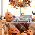 Sunflower Decor 13.4 Inch Vintage White Farmhouse Truck with 12 Magnets Sunflower Kitchen Spring Decorations for Home Shelf Office Metal Pickup Interchangeable Seasonal Decor Garden Truck Planter