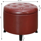 Convenience Concepts Designs4Comfort Storage Ottoman, Burgundy Faux Leather