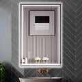 24x36 Inch LED Bathroom Mirror with Frontlit & Backlit（Independent Control）, Lighted Mirror for Bathroom Wall with 3-Color Dimmable & Anti-Fog, Vanity Mirror with Lights