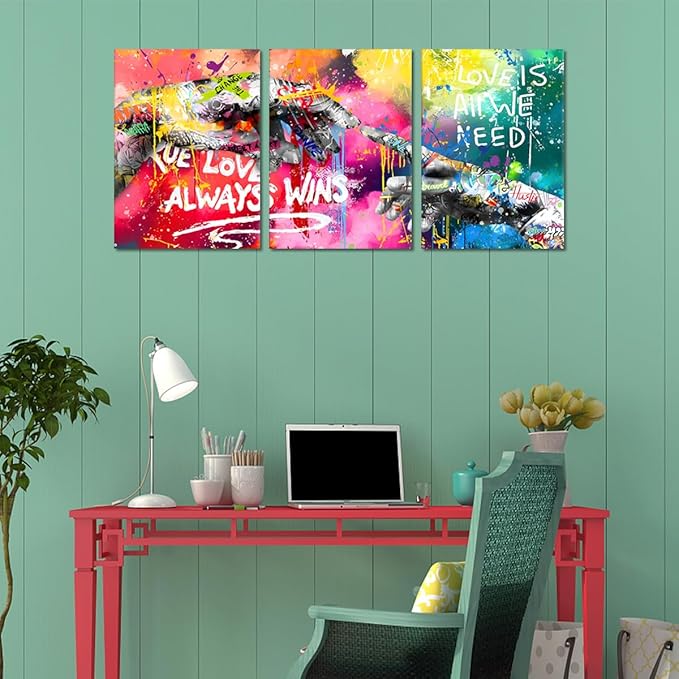 Novatique Banksy Wall Art Street Wall Decor Hand of God Graffiti Wall Art Teenagers Street Art Banksy Print Painting Decor for Living Room Bedroom,12”x 16”x3Pcs