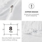 Bedsure Boho Twin Duvet Cover, Soft & Comfortable Elegant Design Boho Bedding for Decoration, Machine Washable Comforter Cover for All Seasons,Includes 1 Duvet Cover & 1 Pillow Sham,White