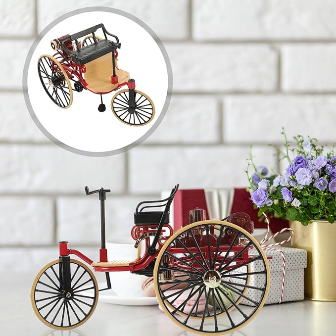 TOYANDONA Classic Car Model 6.7 Inch Retro Vintage Miniature Decor Collectible Vehicle Desktop Ornament for Home Display