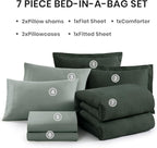 Monbix Full Size Comforter Set, Deep Forest Bedding Comforter for Full Size Bed Set Reversible, Bedding Sets Full 7 Pieces, Cationic Dyeing Bed in a Bag with Comforter, Sheets, Pillowcases & Shams