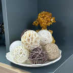 10 Pcs Decorative Balls for Bowls,2.36 Inch Woven Wicker Rattan Decorative Balls for Natural Tone Bowl Vase Filler Table Centerpiece Home Decor