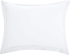 Amazon Basics Lightweight Microfiber 3 Piece Duvet Cover Set with Zipper Closure, Full/Queen, Bright White, Solid