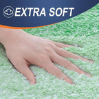 OLANLY Bathroom Rug Set 2 Piece, Soft Absorbent Microfiber Bath Mats and U-Shaped Contour Toilet Rug, Non-Slip, Machine Wash Dry, Plush Shaggy Bath Mats for Bathroom (30"x20"+24"x20", Green)
