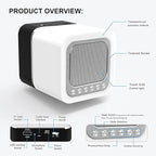 YONGYAO Night Lights Bluetooth Speaker, Alarm Clock Bluetooth Speaker, Dimmable Multi-Color Changing Bedside Lamp, Touch Sensor Wireless Speaker with Lights, USB/MicroSD/AUX Support