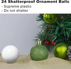 Lime Green 1.6" Small Christmas Balls Christmas Tree Decoration Ornaments Shatterproof Hanging Balls for Birthday Halloween Holiday Wedding Decorations Set of 24pcs