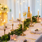 Sziqiqi Gold Candlestick Candle Holder - Taper Candles Holder for Table Centerpiece Metal Candle Holders for Wedding Anniversary Decorative Candle Stands for Advent Shabbat