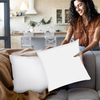 Covers & All Throw Pillow Inserts Only (Pack of 4, White), 65 GSM Non-Woven Fabric with 15D Silicon Fiber Filling, Durable Soft Universal uses for Home Decor Office Indoor Outdoor (Square 14" x 14")