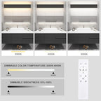 Aipsun 43.3in Remote Control Dimmable Modern Black Vanity Light Fixtures Color Temperature Adjustable LED Bathroom Light Fixture