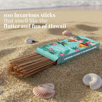Folkulture Hawaii Incense Sticks with Holder (100 Sticks)| Premium Summer Scents Incents Stick for Aromatherapy, Relaxation | No Charcoal,Organic,Non Toxic, 45 Mins Slow Burning Insence-Sticks
