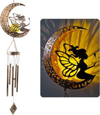 JOBOSI Moon Fairy Wind Chimes, Solar Wind Chime, Gifts for Mom, Women, Grandma, Garden Courtyard Lawn Decoration Gifts,Thanksgiving Gift