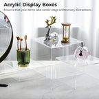 6 Pcs 3 Sizes Buffet Risers, Acrylic Display Riser Boxes,5 Sided with Hollow Bottoms Transparent Acrylic Cube Display Nesting Risers, Food Risers for Buffet Table, Large Medium Small Clear Display Stand