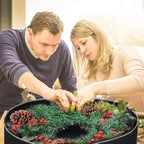 Primode Heavy Duty Wreath Storage Bag 30"- Garland Wreaths Container with Handles - Durable 600D Oxford Polyester Material Xmas Holiday Wreaths Storage Holder 30” (Black)