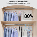 Belt Hanger Organizer for Closet: Ohuhu 2 Pack 12 Hooks Max 36 Belts Tie Rack Wooden Belt Holder for Storage 360 Degree Rotating Space Saver Organizer for Men Women Belt Tie Scarf-Burlywood