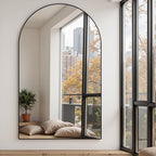 Suidia Arched Full Length Mirror, 82"x44" Floor Mirror Freestanding, Floor Standing Full Body Mirror with Stand for Bedroom, Hanging Leaning Mounted for Living Room Cloakroom, Black