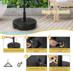 Giantex 75lbs Fillable Umbrella Base, 20 inch Water and Sand Filled Umbrella Stand, Fit 1.5"-1.9" Umbrella Pole, HDPE Weighted Market Table Umbrella Holder for Outdoor Deck Garden Poolside