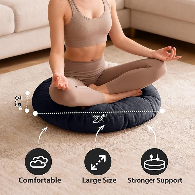 Tiita Outdoor Cushions Square Floor Pillow Thicken Tufted Seat Pad Large Floor Cushion for Yoga Meditation Living Room